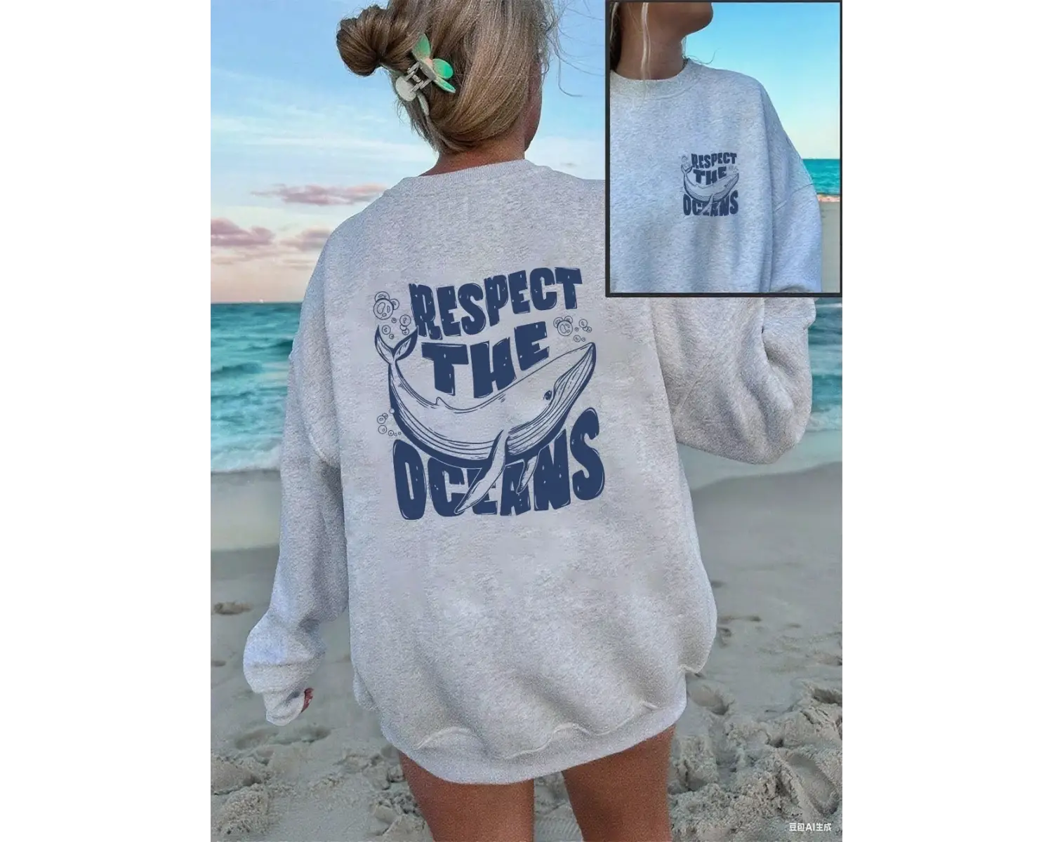 Yerlileri Koruyun Baskılı Kazak Kadınlar Bisiklet Yaka Günlük Kapüşonlu Bol Polar Sıcak Üstle