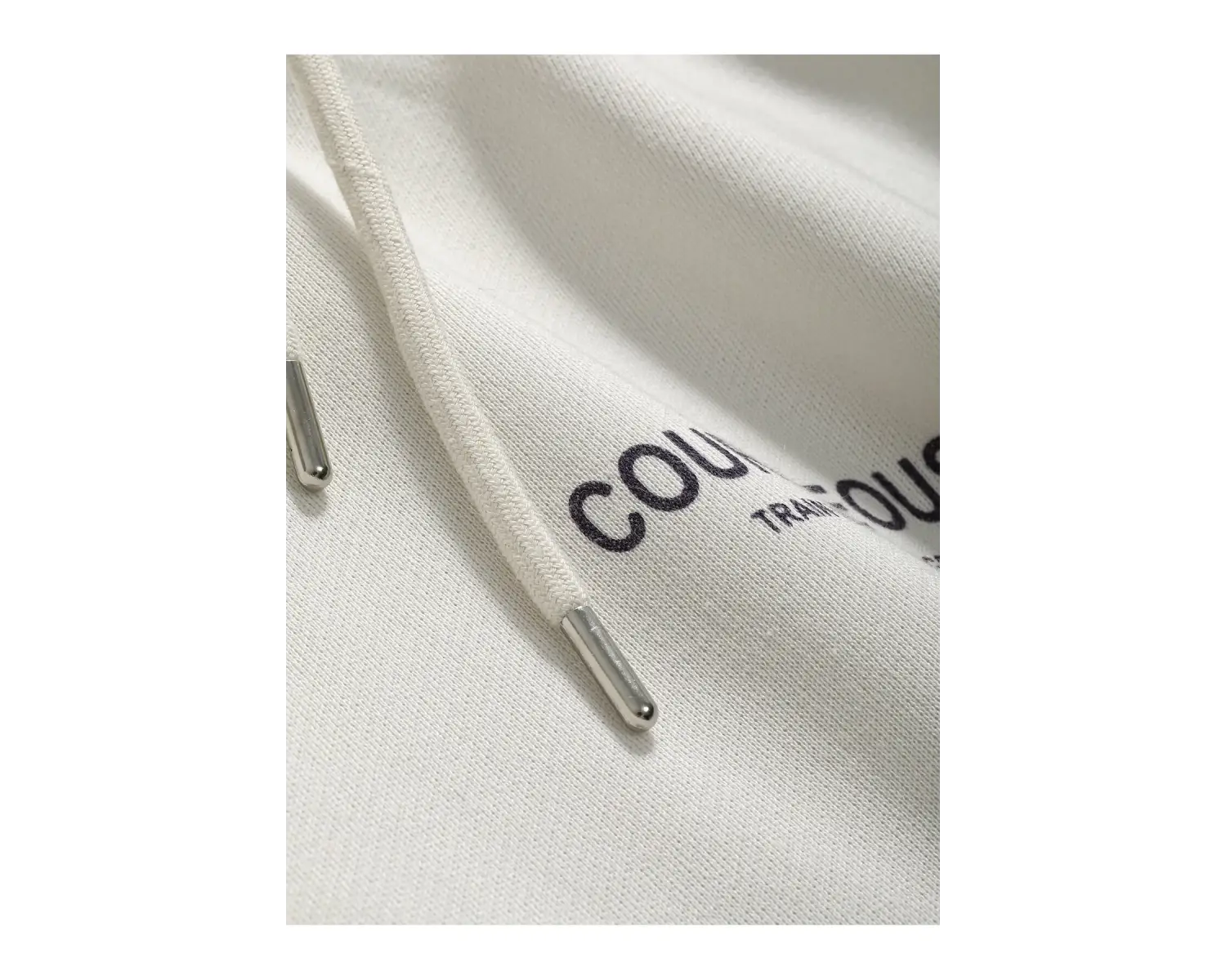 Yıldız Baskılı Damla Omuzlu Kapüşonlu Üst Bej