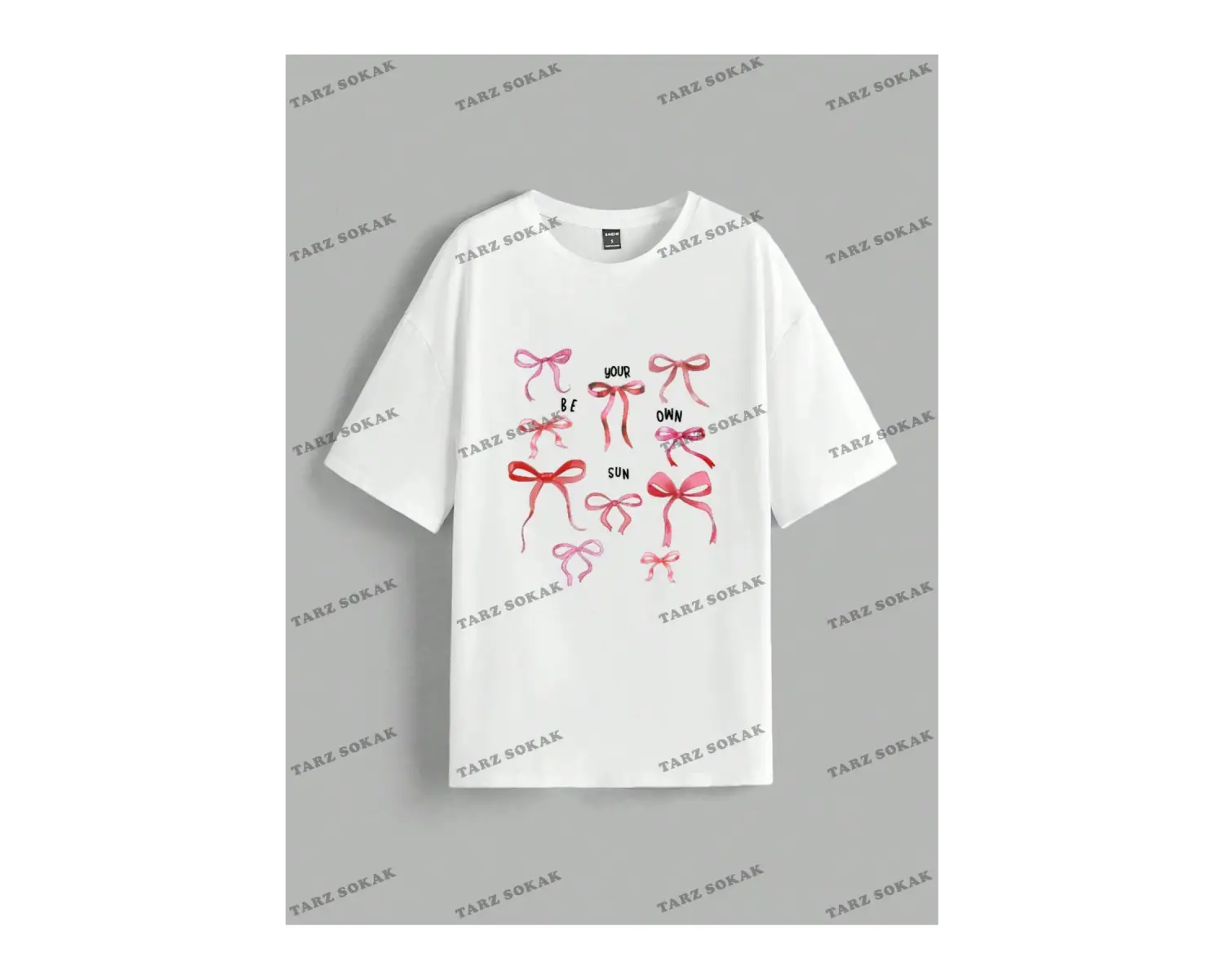 Yıldız Baskılı Oversize Kalıp Unisex T-shirt