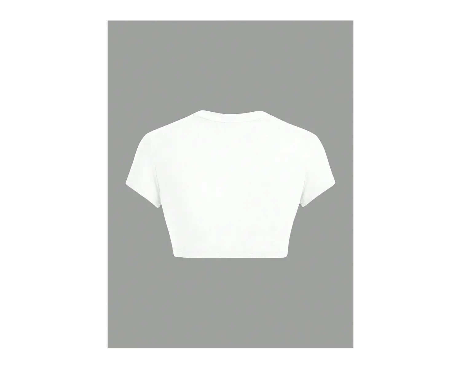 Yıldız Grafikli Yuvarlak Yaka Kısa Kollu Crop