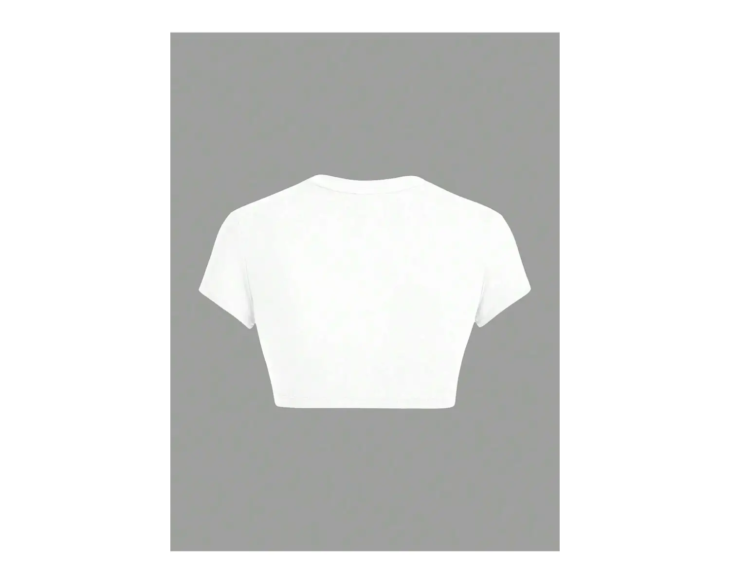 Yıldız Grafikli Yuvarlak Yaka Kısa Kollu Crop