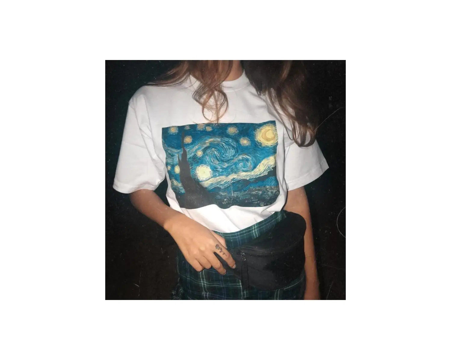 Yıldızlı Gece. T-shirt Beyaz