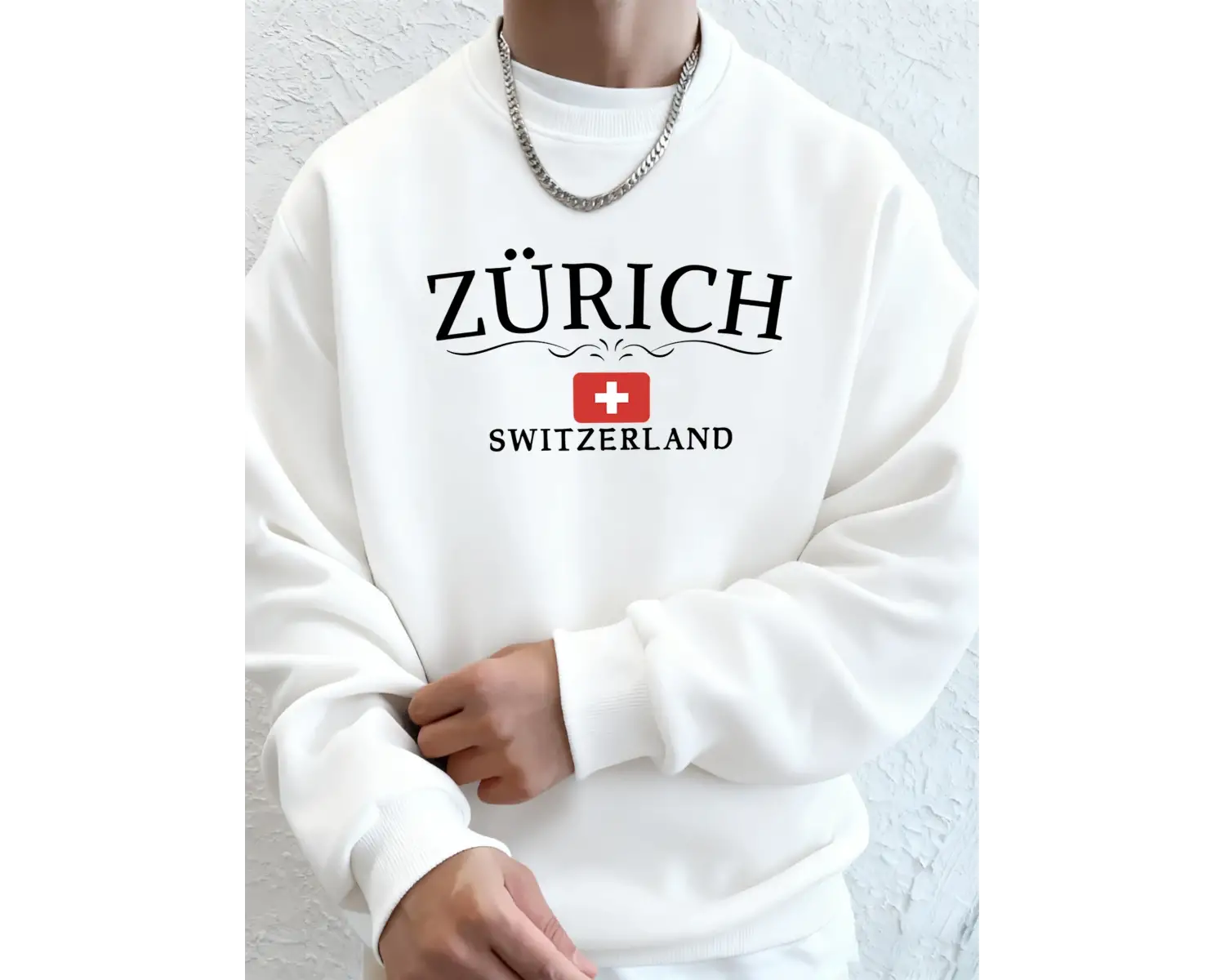 Zürih İsviçre Mektup Ve Bayrak Baskılar Üstler Unisex Sıcak Sokak Spor Giysileri Gevşek Rahat