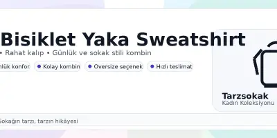 Kadın Bisiklet Yaka Sweatshirt