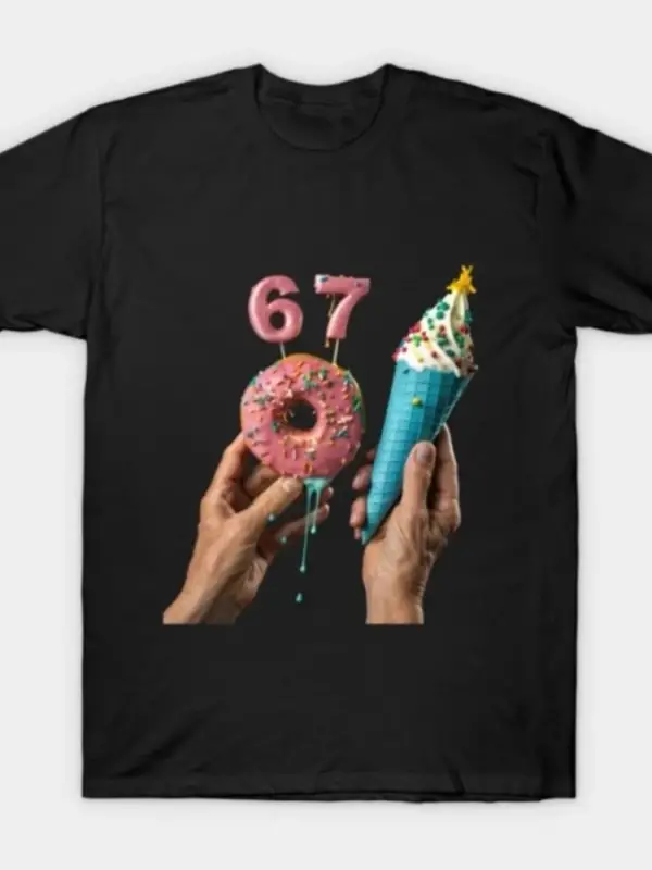 6 7-ice-ceam Erkek Kadın Tişörtü %100 Pamuklu Tişört Kısa Kollu Üstler 0109-2