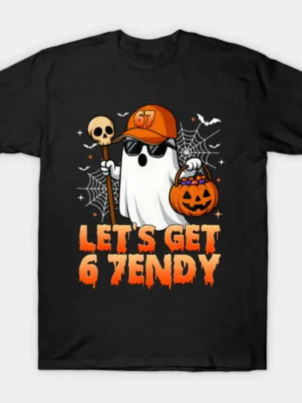 67 Six Seven 6 7endy Lets Get Sendy Cadılar Bayramı Hayaleti 67 Tişört Erkek Kadın %100 Pamu