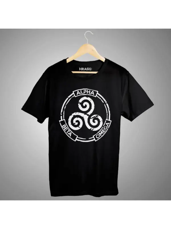 Unisex Teen Wolf Alpha Beta Omega Siyah Tişört