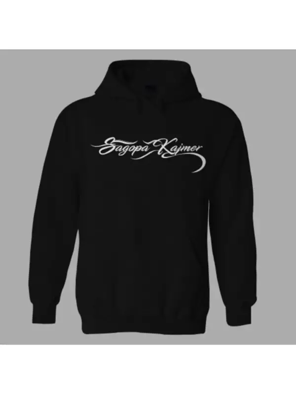 Oversize Unisex Siyah Sagopa Kajmer Baskılı Hoodie
