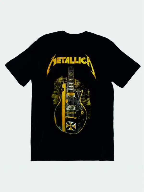 Metallica James Hedfield Gitar Metal Band Baskılı Battal Boy Penye Tişört
