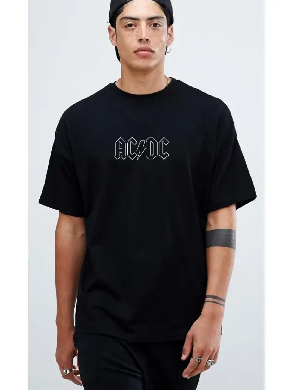 Acdc Back In Black Oversize Tişört