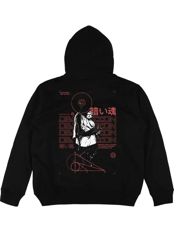 Obsession Siyah Oversize Unisex Kapüşonlu Sweatshirt Hoodie