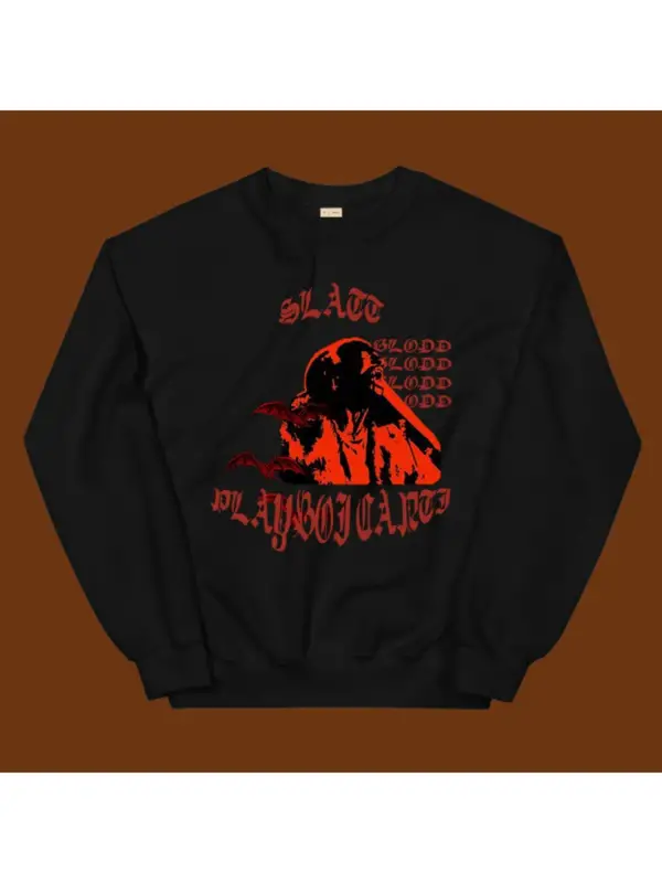 Slatted Playboi Carti Sweatshirt Siyah
