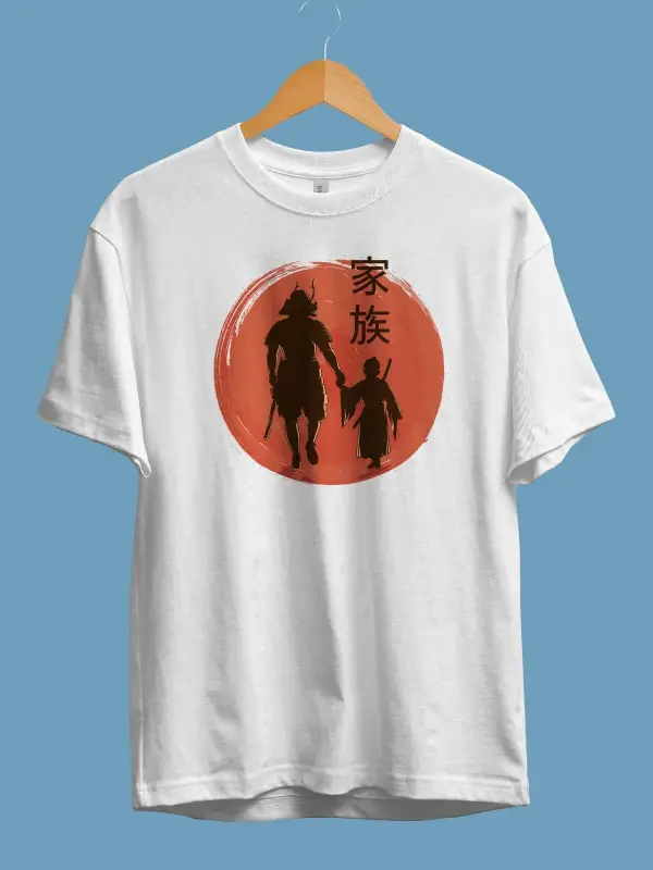 Oversize Japon Katana Samuray Usta Ögretmen Ögrenci Tasarım Baskılı Unisex Tişört