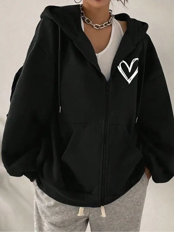 Ünisex Basic Slim Fit Kapüşonlu Fermuarlı Cepli Sweatshirt Çimen Yeşil Yeşil
