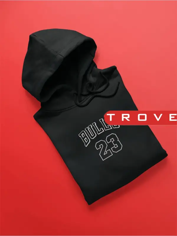 Unısex Kadın Erkek Bulls 23 Chicago Siyah Kapüşonlu %100 Pamuk Tasarım Sweatshirt