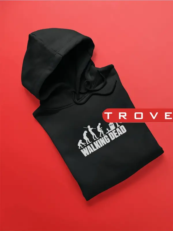 Unısex Kadın Erkek The Walkıng Dead Siyah Kapüşonlu Hoodie %100 Pamuk Tasarım Sweatshirt