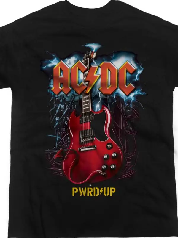AC DC BACK IN BLACK AC/DC NEW BLACK T-SHIRT ÖN VE ARAKA BASKILI