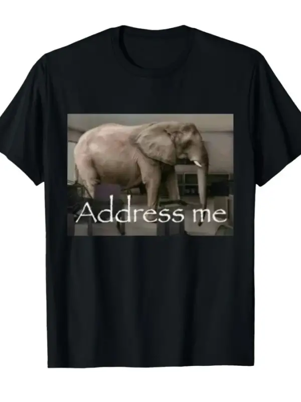 Address Me Elephant Erkek Kadın Tişörtü %100 Pamuklu Tişört Kısa Kollu Üstler 0126-2