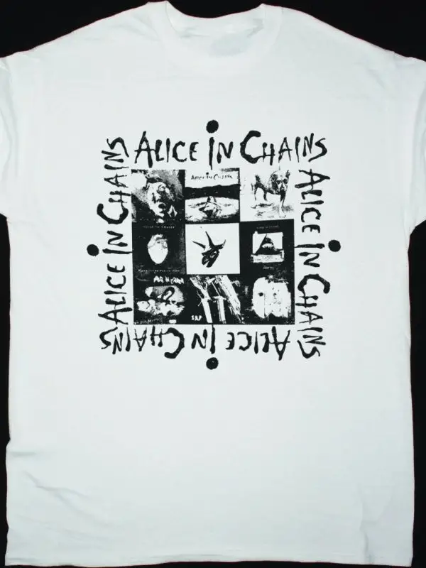 ALICE IN CHAINS ALBUMS NEW WHITE T SHIRT ÖN BASKILI