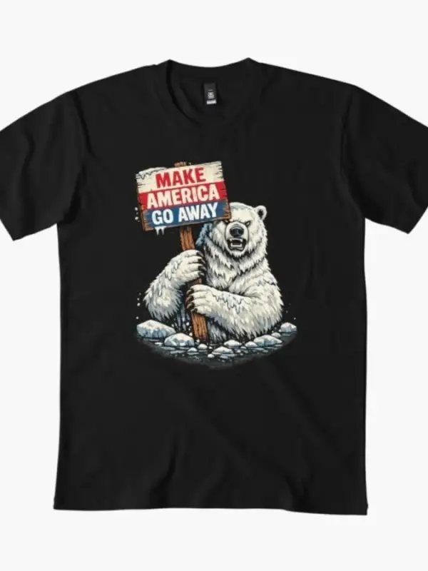 Amerikayı Uzaklaştırmak Kutup Ayısı Grönland Protesto Tişörtü Erkekler Kadınlar İçin %100 Pa