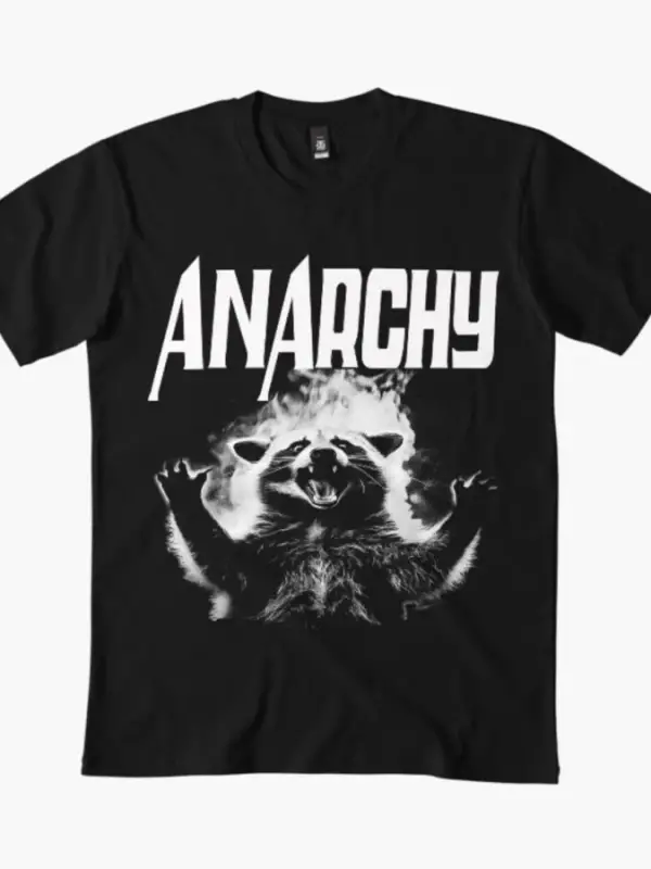 Anarşi Rakun Komik Garip Garip Olarak Belirli Meme T-shirt Erkekler Kadınlar Için % 100% Pamu