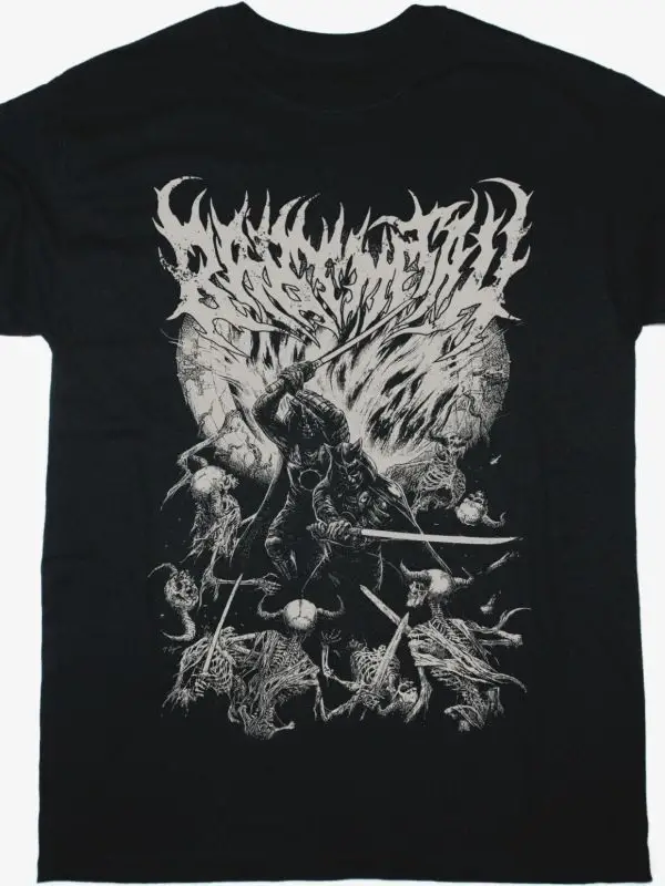 ATROCITY HALLUCINATIONS NEW BLACK T-SHIRT ÖN VE ARAKA BASKILI