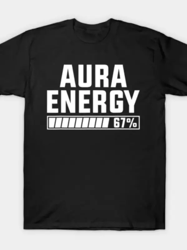 Aura Enerji Numarası 67 Altı Yedi Nesil Alfa Slang Tişört Erkek Kadın %100 Pamuk Tişörtler Kı