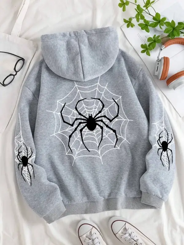 Basit örümcekler & Cobwebs baskılı kadınlar Hoodie Hoodie polar sıcak tişörtü moda rahat eşof