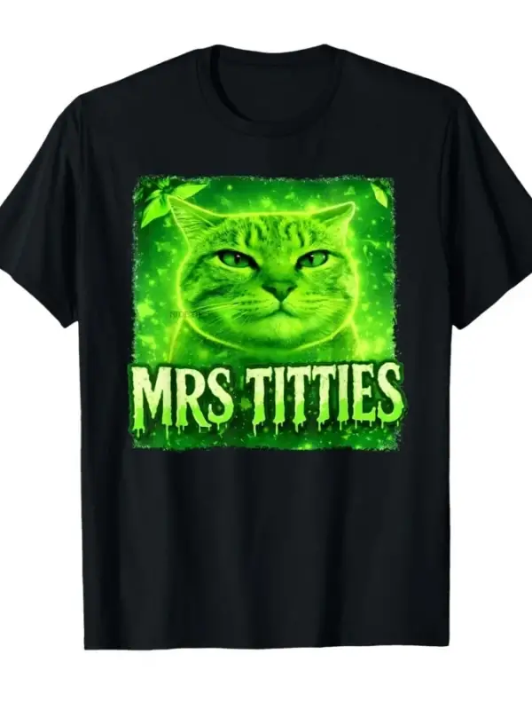 Bayan Titties Komik Kedi Meme Grafik Kedi Severler T-shirt Erkekler Kadınlar Için % 100% Pamu