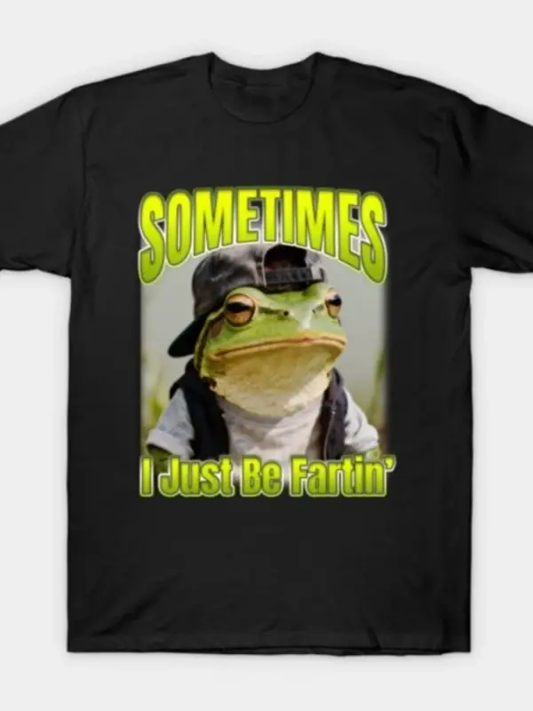 Bazen Sadece Fart Ediyorum Kurbağa memleri Erkekler Kadınlar için Tişört %100 Pamuklu Tişörtl