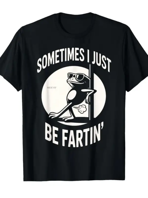 Bazen Sadece Komik Olurum Komik Kurbağa Meme Tişörtü Erkekler Kadınlar İçin %100 Pamuklu Tişö