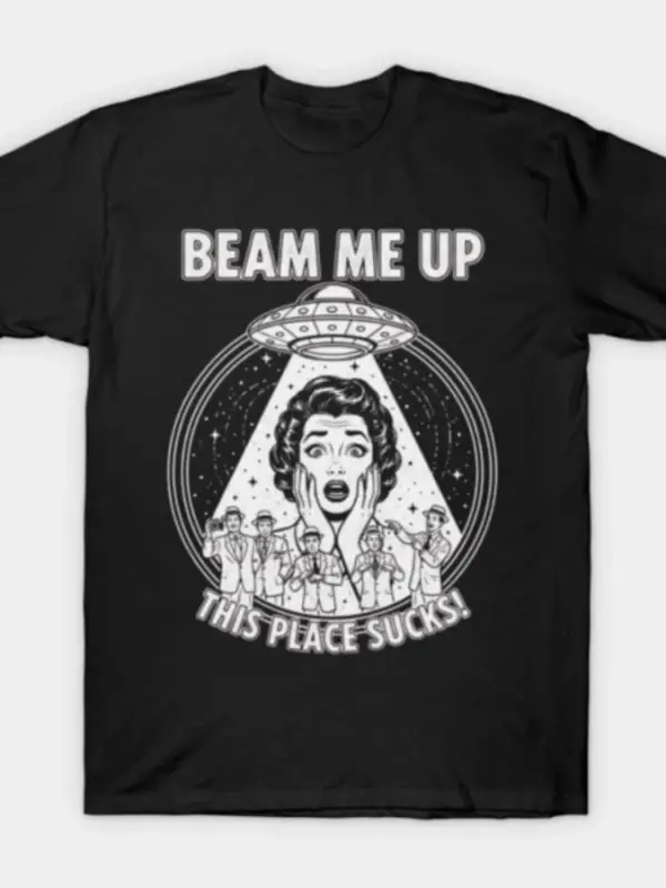 Beam me up Erkek Kadın Tişörtü %100 Pamuklu Tişörtler Kısa Kollu Üstler 1201-3