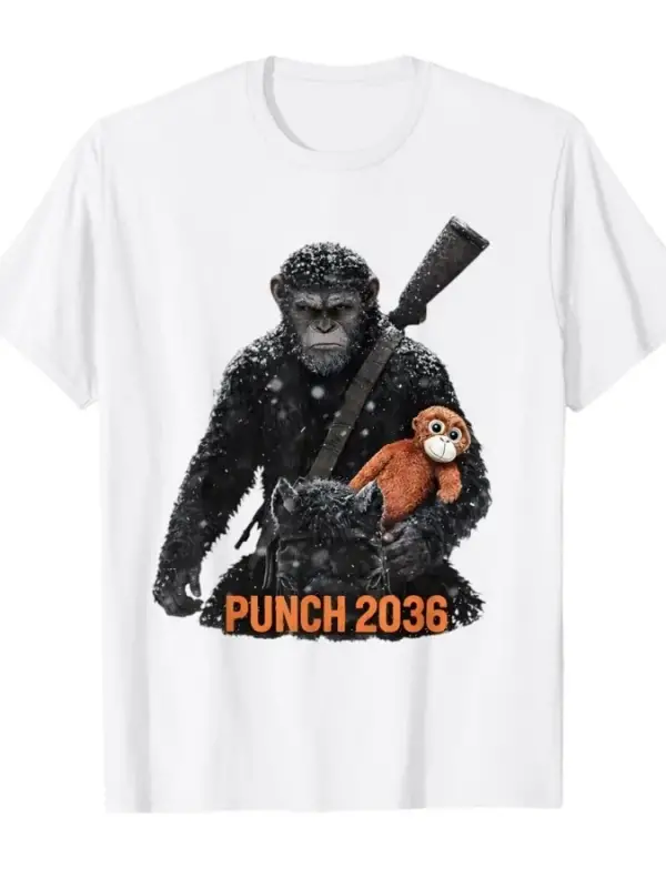 Bebek Maymun Yumruğu Sevimli Maymun Yumruğu Maymun Meme T-shirt Erkekler Kadınlar Için % 100%