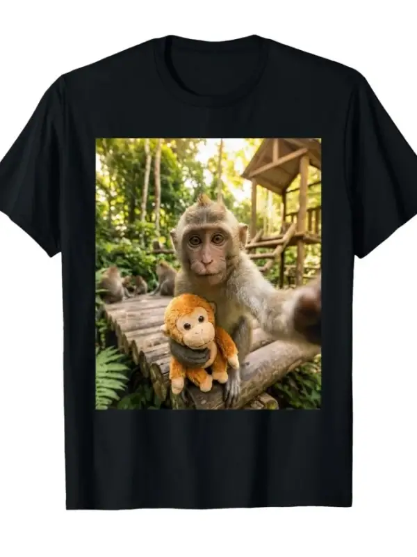 Bebek Maymun Yumruk Takımı Komik Selfie Meme T-shirt Erkekler Kadınlar Için % 100% Pamuk T Sh