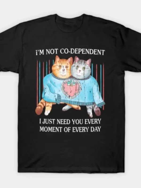 Ben Birbirimizin Bağımlısıyım Değilim Erkek Kadın Tişörtü %100 Pamuklu Tişörtler Kısa Kollu Ü