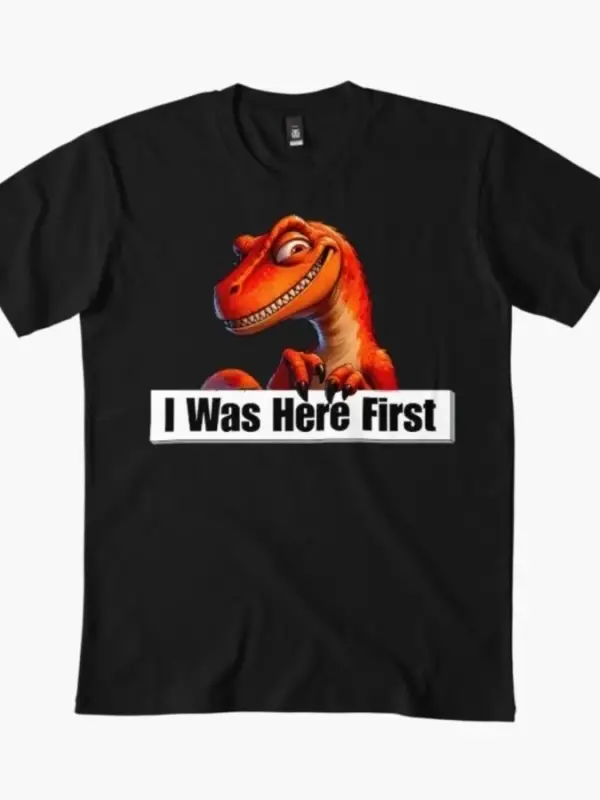 Ben Buradayım İlk Olarak Komik Tişört Erkekler Kadınlar İçin %100 Pamuklu Tişörtler Kısa Koll