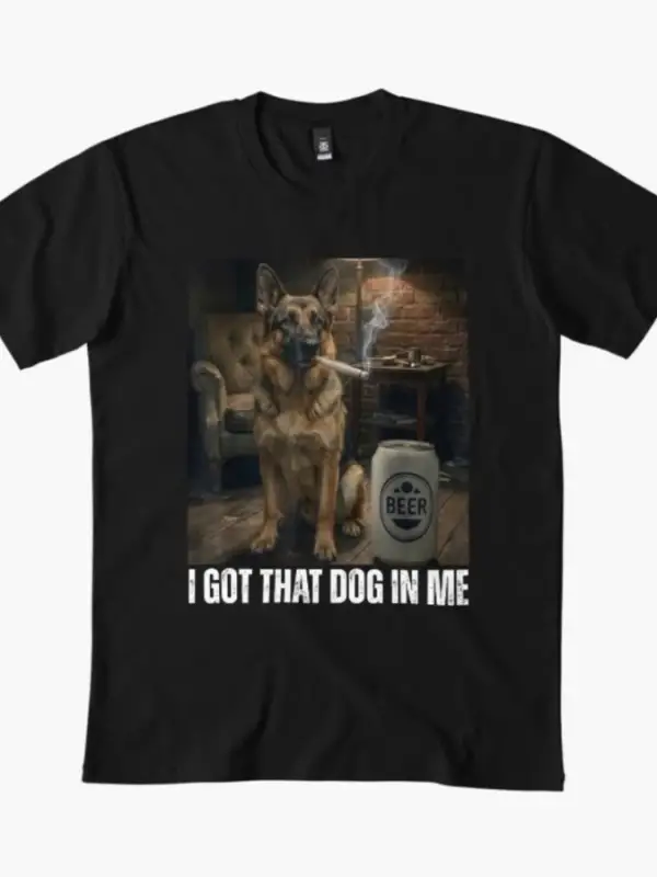 Ben İçimde O Köpeği Var Komik Alman Çoban Köpeği Bira İçen Meme Tişörtü Erkekler Kadınlar İçi