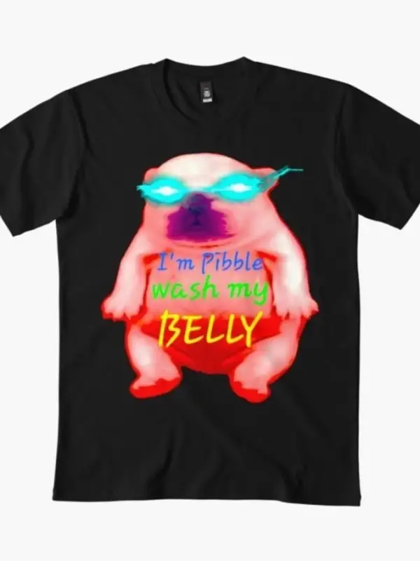 Ben Pibbleyim Göbeğimi Yıkayın Komik Köpek Meme Tişörtü Erkekler Kadınlar İçin %100 Pamuklu