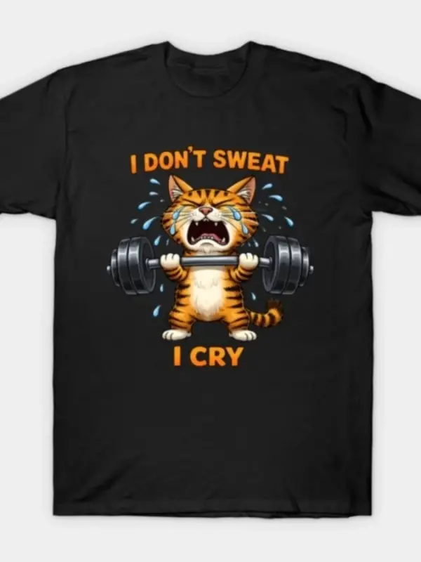 Ben Terlemem Değilim Ağlarım - Komik Spor Salonu Tişörtü Erkekler Kadınlar İçin %100 Pamuklu