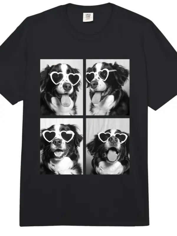 Bernese with Hearts Güneş Gözlüğü Komik sevgililer Günü Köpekler Erkekler Kadınlar için T-shi