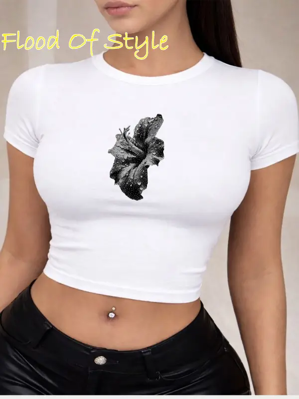 Beyaz Babby Tee çiçek Özel tasarım