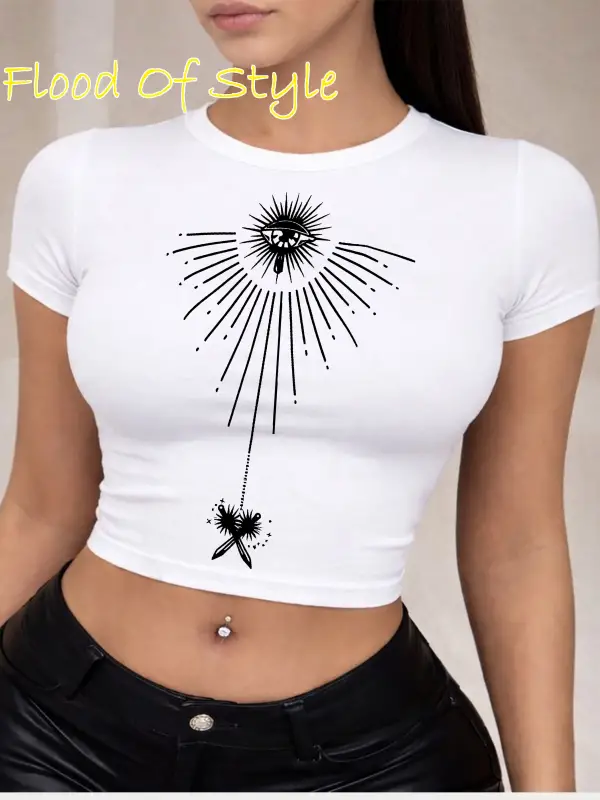 Beyaz Babby Tee göz tasarım Özel tasarım