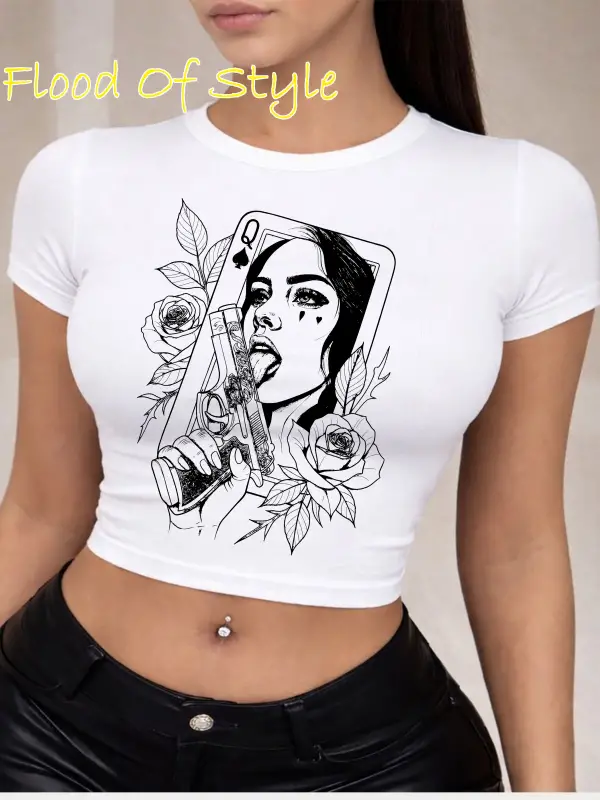 Beyaz Babby Tee kadın çiçek gözyaşı Özel tasarım