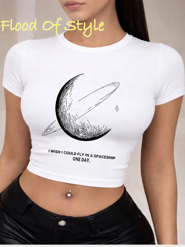 Beyaz Babby Tee keşke bir uzay gemis ile uçabilsem Özel tasarım