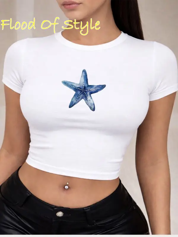 Beyaz Babby Tee mavi Özel tasarım