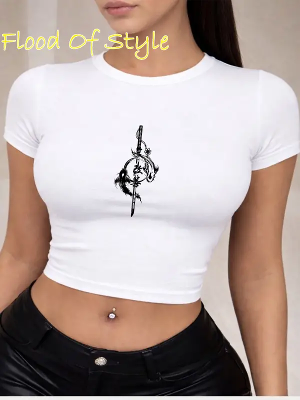 Beyaz Babby Tee minimal balık Özel tasarım