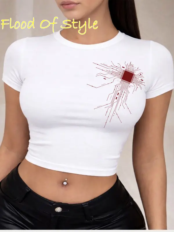 Beyaz Babby Tee minimal çizgiler Özel tasarım