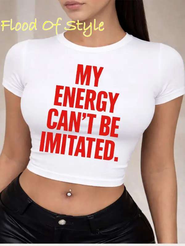 Beyaz Babby Tee myenergycantbeımıtated Özel tasarım