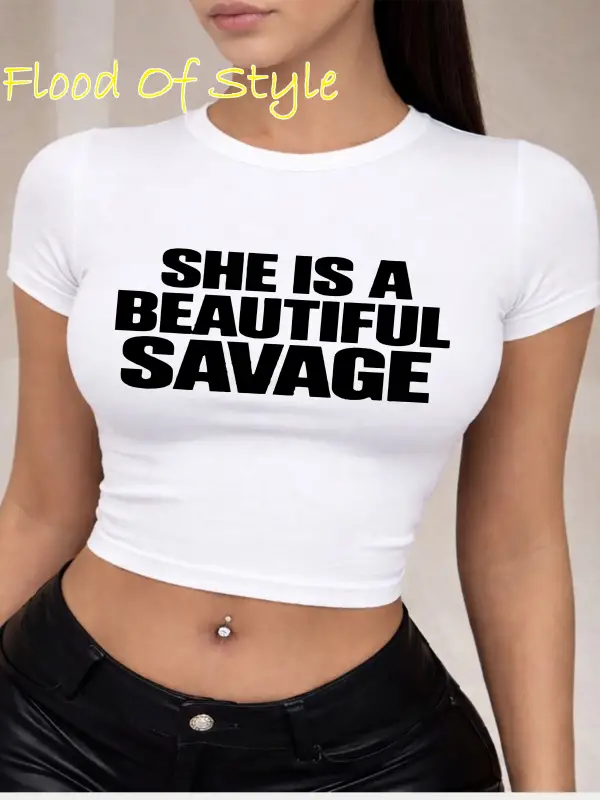 Beyaz Babby Tee o güzel ve vahşi kadın Özel tasarım