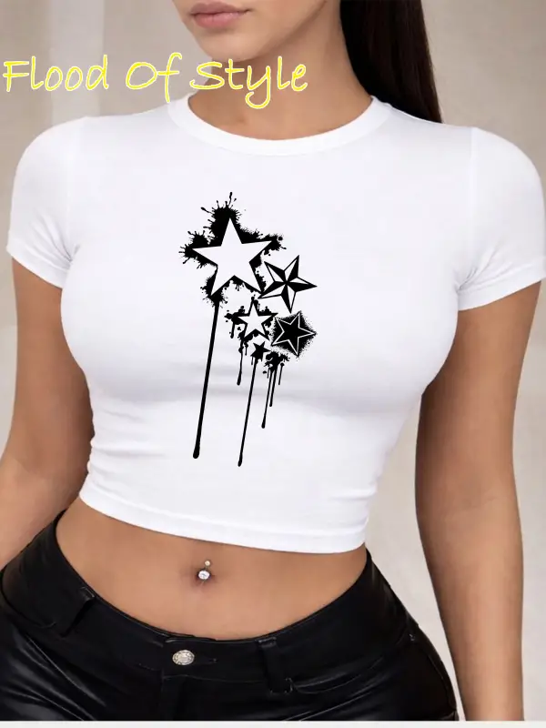 Beyaz Babby Tee yıldız Özel tasarım